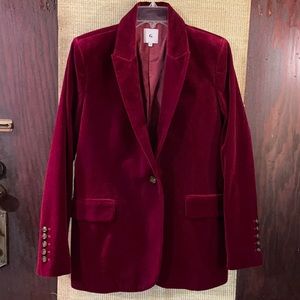 NWOT Goop/G Label Red Velvet Tuxedo Jacket